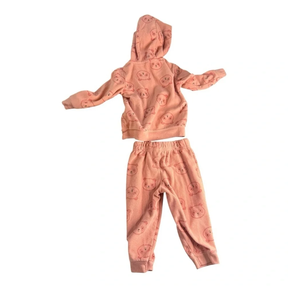 Pink Bear Print Hoodie and Pants Set - Picture 4 of 7